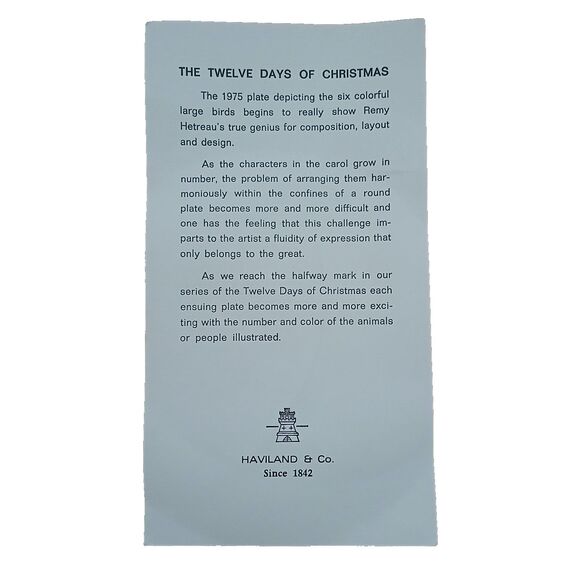 Haviland The 12 Days of Christmas 6 Geese a Laying Plate Original Box 8.25" - Picture 10 of 14